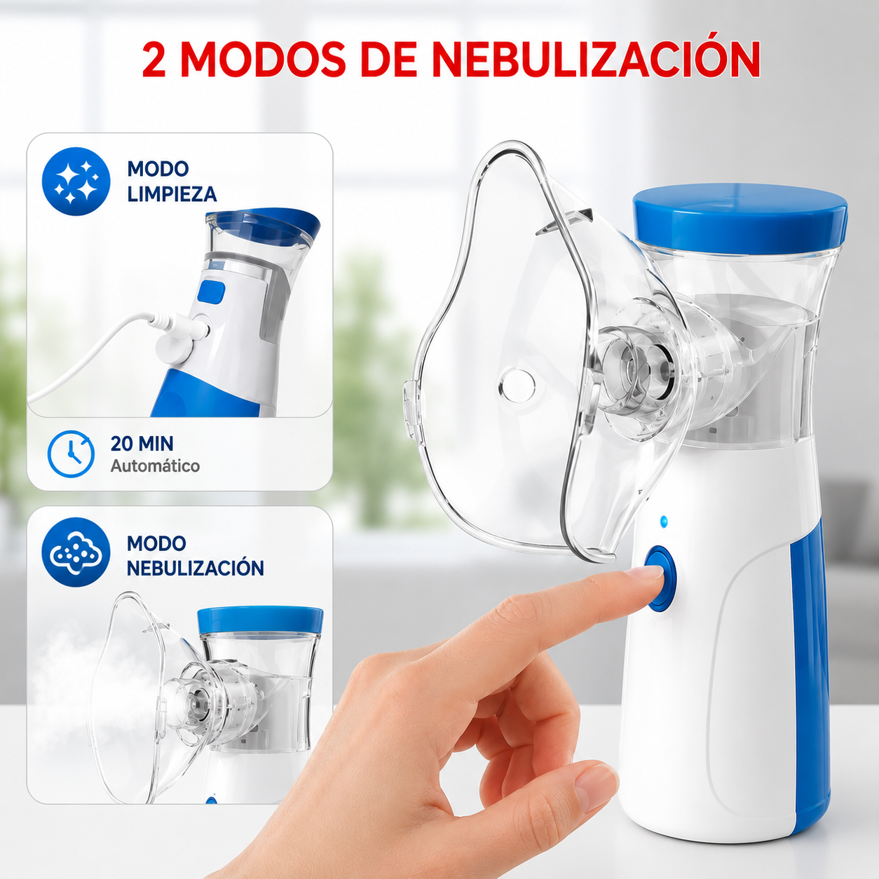 ✅Nebulizador Portátil Ultrasónico Recargable          Alivio Respiratorio Rápido y Silencioso