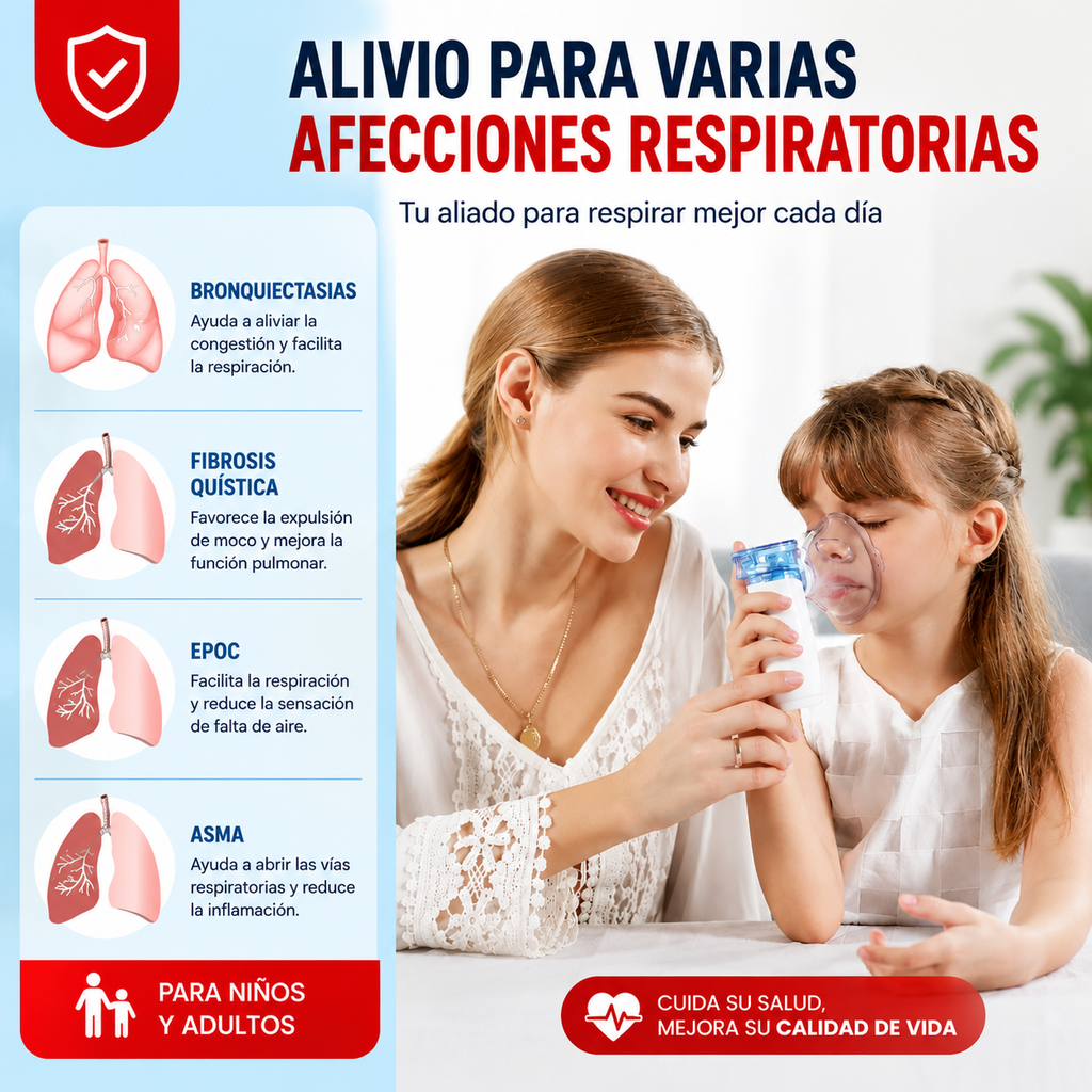 ✅Nebulizador Portátil Ultrasónico Recargable          Alivio Respiratorio Rápido y Silencioso